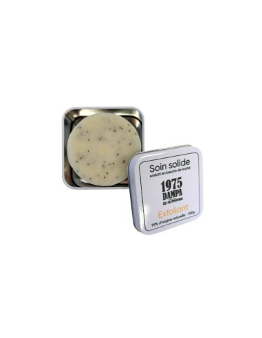 Exfoliating care soap with grape seeds and metal box