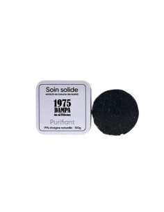 Purifying care soap with activated charcoal and metal tin