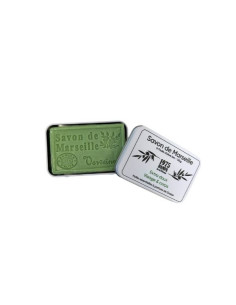 Savon de Marseille parfumé à la verveine et boite métal 2