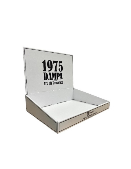 Cardboard display for soaps and cosmetics