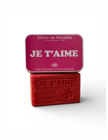 "Je t'aime" Marseille soap and metal box