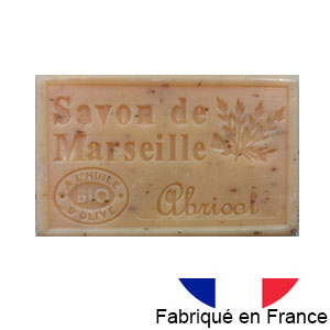 Marseille soap 125 gr. with vegetable oils and organic olive oil.  (Abricot)