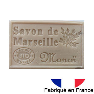 Marseille soap 125 gr. with vegetable oils and organic olive oil.  (Monoi)