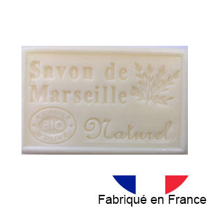 Marseille soap 125 gr. with vegetable oils and organic olive oil.  (Naturel)