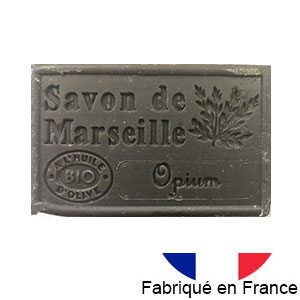 Marseille soap 125 gr. with vegetable oils and organic olive oil.  (Opium)