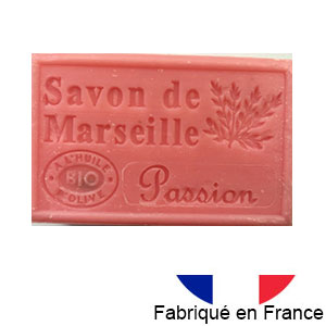 Marseille soap 125 gr. with vegetable oils and organic olive oil.  (Passion)