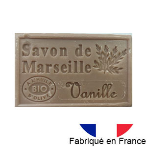 Savon de Marseille parfum 125 gr.  l'huile d'olive bio (Vanille)