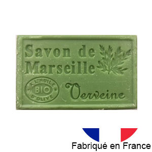 Marseille soap 125 gr. with vegetable oils and organic olive oil.  (Verveine)