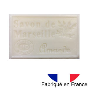 Marseille soap 125 gr. with vegetable oils and organic olive oil.  (amande)