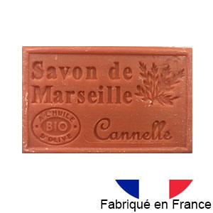 Marseille soap 125 gr. with vegetable oils and organic olive oil.  (cannelle)