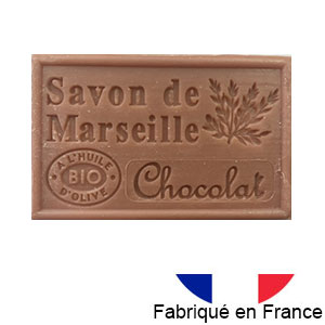 Marseille soap 125 gr. with vegetable oils and organic olive oil.  (chocolat)