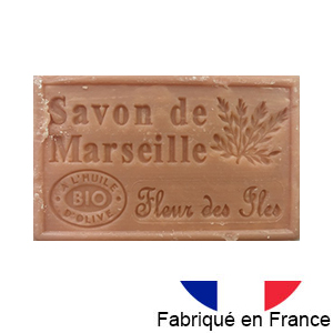 Marseille soap 125 gr. with vegetable oils and organic olive oil.  (fleur des iles)