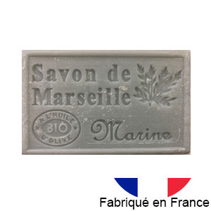 Marseille soap 125 gr. with vegetable oils and organic olive oil.  (Marine)