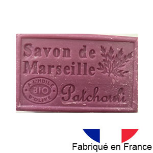 Marseille soap 125 gr. with vegetable oils and organic olive oil.  (Pachouli)