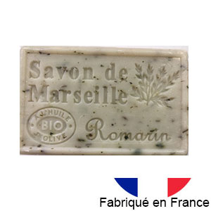 Savon de Marseille parfum 125 gr.  l'huile d'olive bio (Romarin)