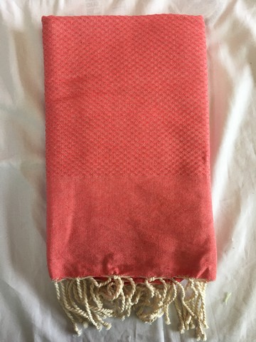HONEYCOMB FOUTA (Rouge clair)