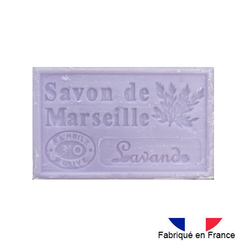 Marseille soap 125 gr. with vegetable oils and organic olive oil.  (Lavande)